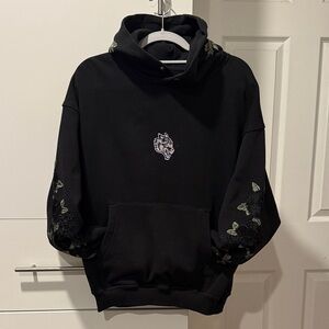 Darc Sport Black Hoodie with Floral Accents